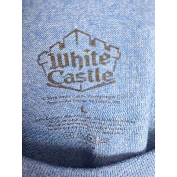 Official White Castle Hamburgers By The Sack Fast Food Blue Tshirt Size L - Picture 4 of 4